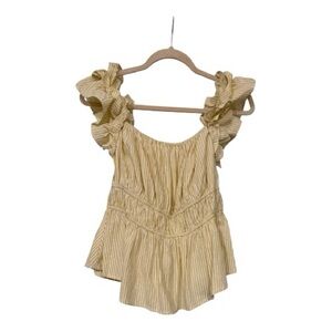 entro | Yellow & White Striped Top